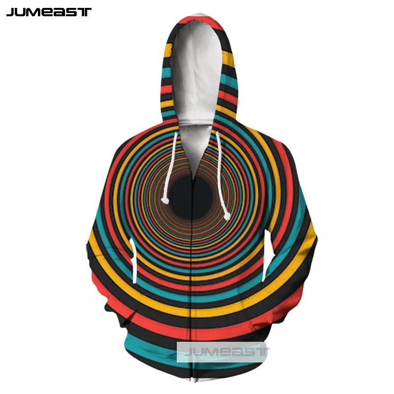 Толстовка с капюшоном Jumeast разноцветная 3D принтом длинными рукавами для мужчин и