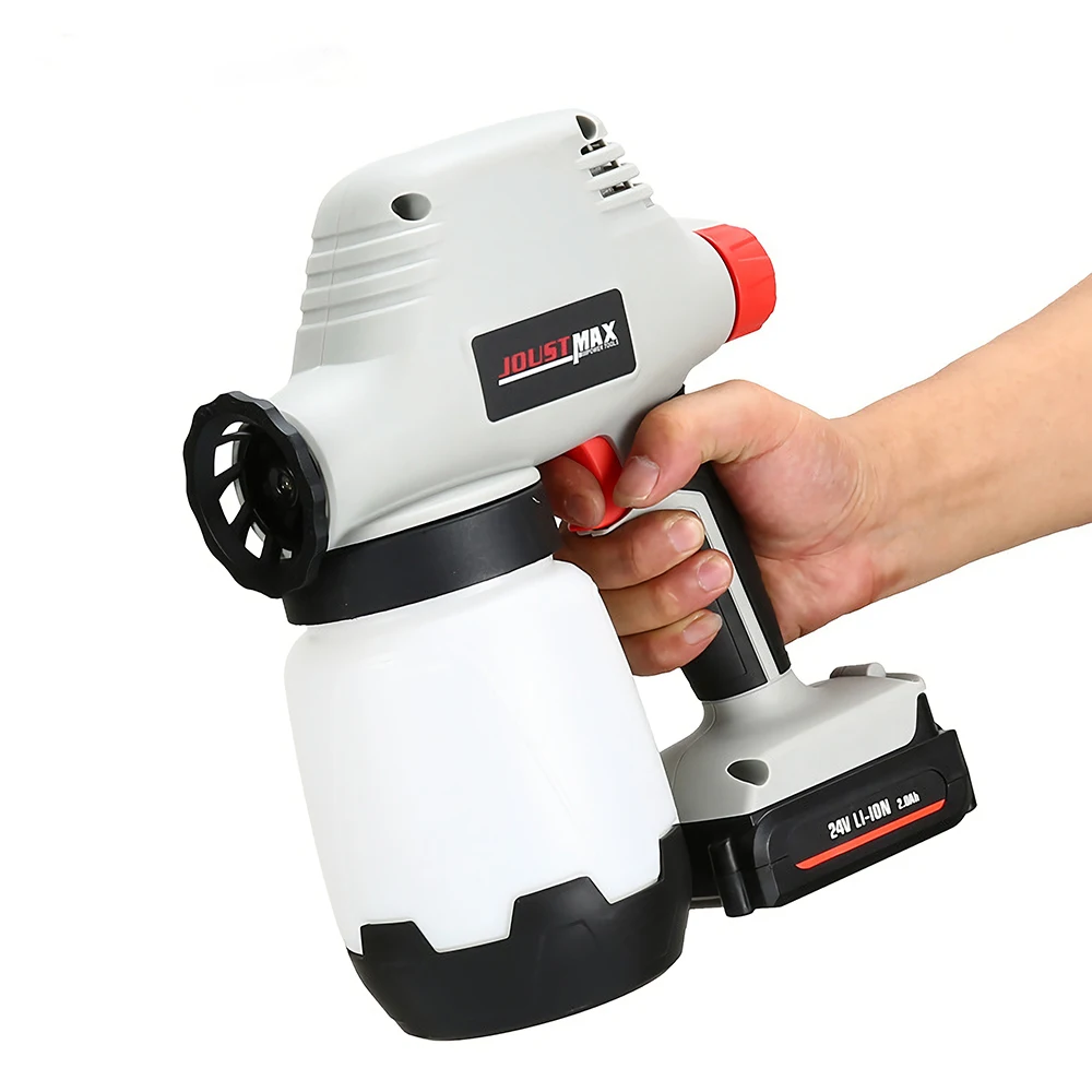 Joustmax 24 V литий ионный Батарея ручной Electric paint спрей пистолет Регулируемый Краски