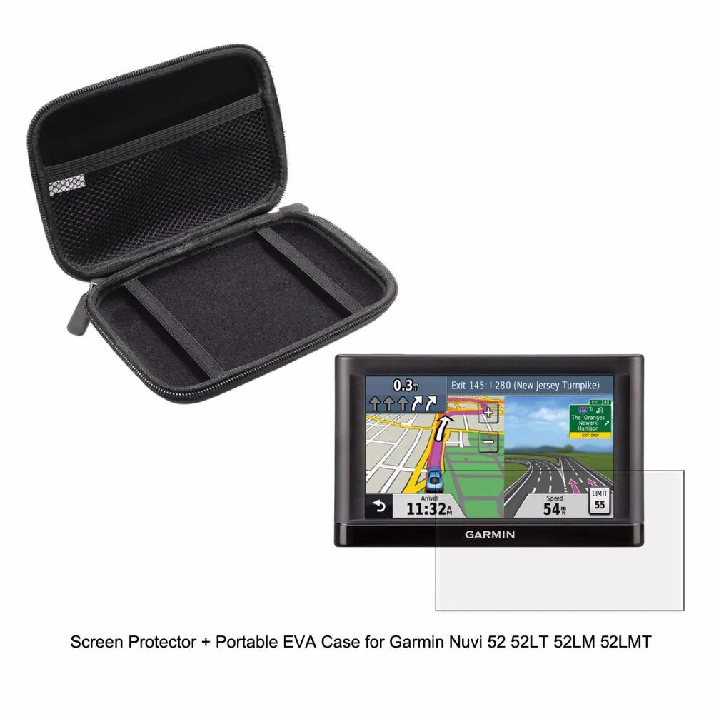 

5'' Inche Vehicle Portable Protect Case bag + Clear Screen Protector Shield Film for Garmin Nuvi 52 52LT 52LM 52LMT GPS