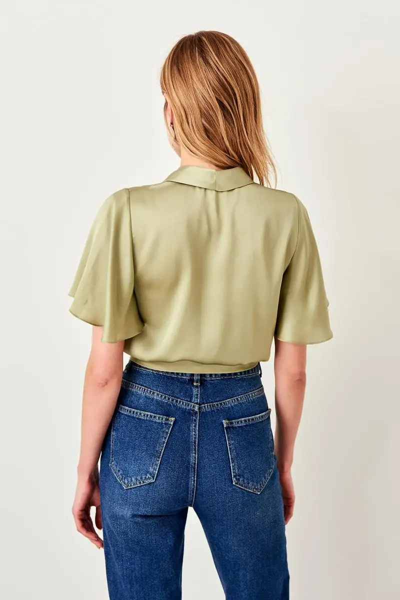 Trendyol Мятная шнуровка detayli Bluz TWOSS19BB0425 |