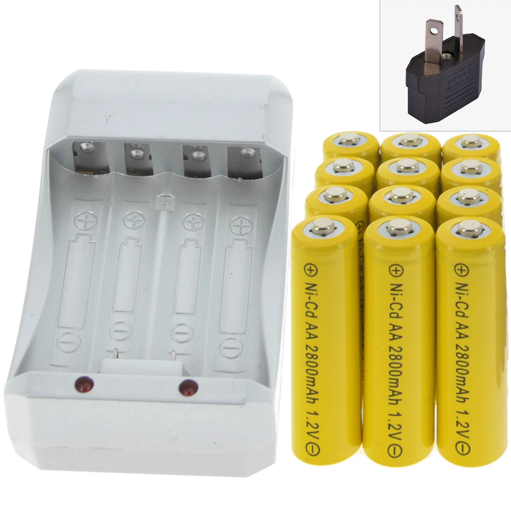 12x AA 2800 мАч 1 2 в Ni-cd YEL цветная аккумуляторная батарея + зарядное устройство 4 лота |