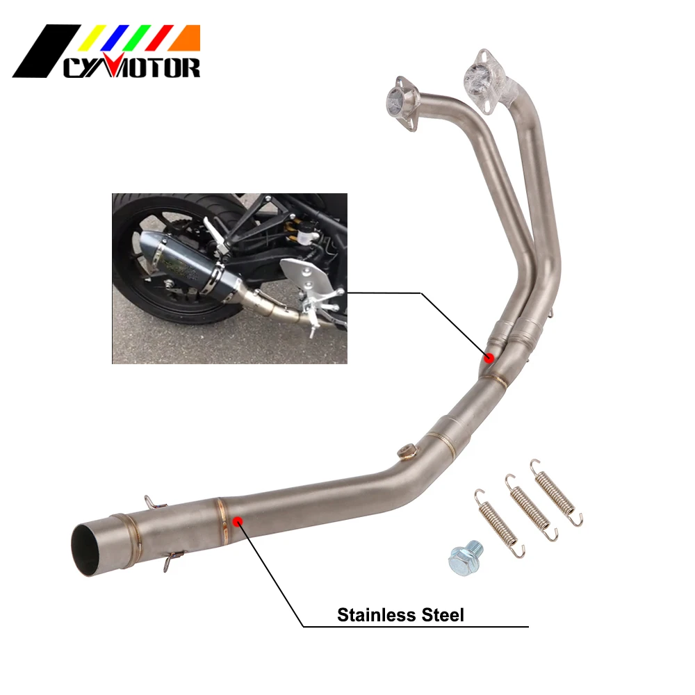 Motorcycle Middle pipe Full System Exhaust For Yamaha YZF R3 R25 2014 2015 2016 2017 2018 MT-03 MT03 MT 03 16 17 18 | Автомобили и