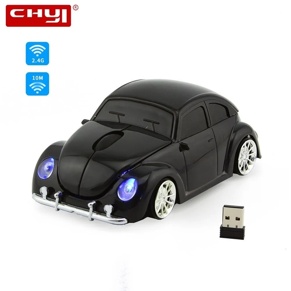 CHYI 3D беспроводная мышь компьютерная Спортивная в форме автомобиля 1600 dpi с usb