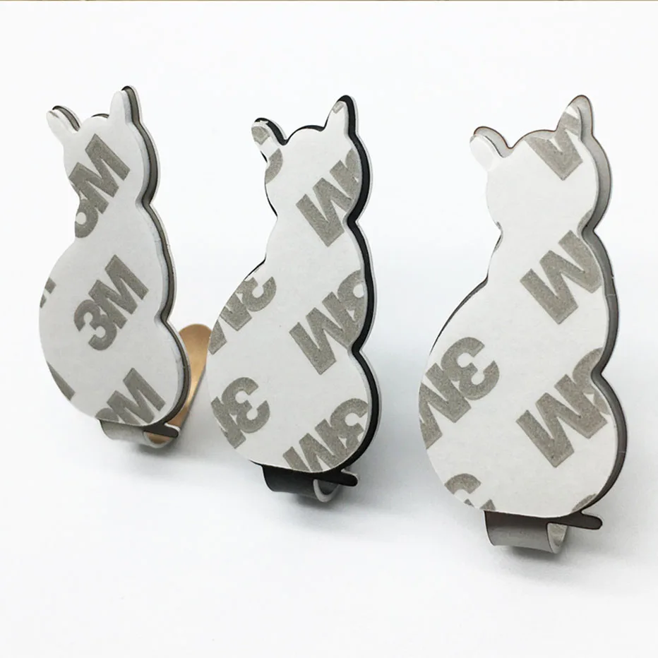 4pcs/lot Cute Hangers Cats Shape Stainless Steel Adhesive Hooks Wall Hanging Door Back Storage Rack for Coat Bags Towel | Дом и сад