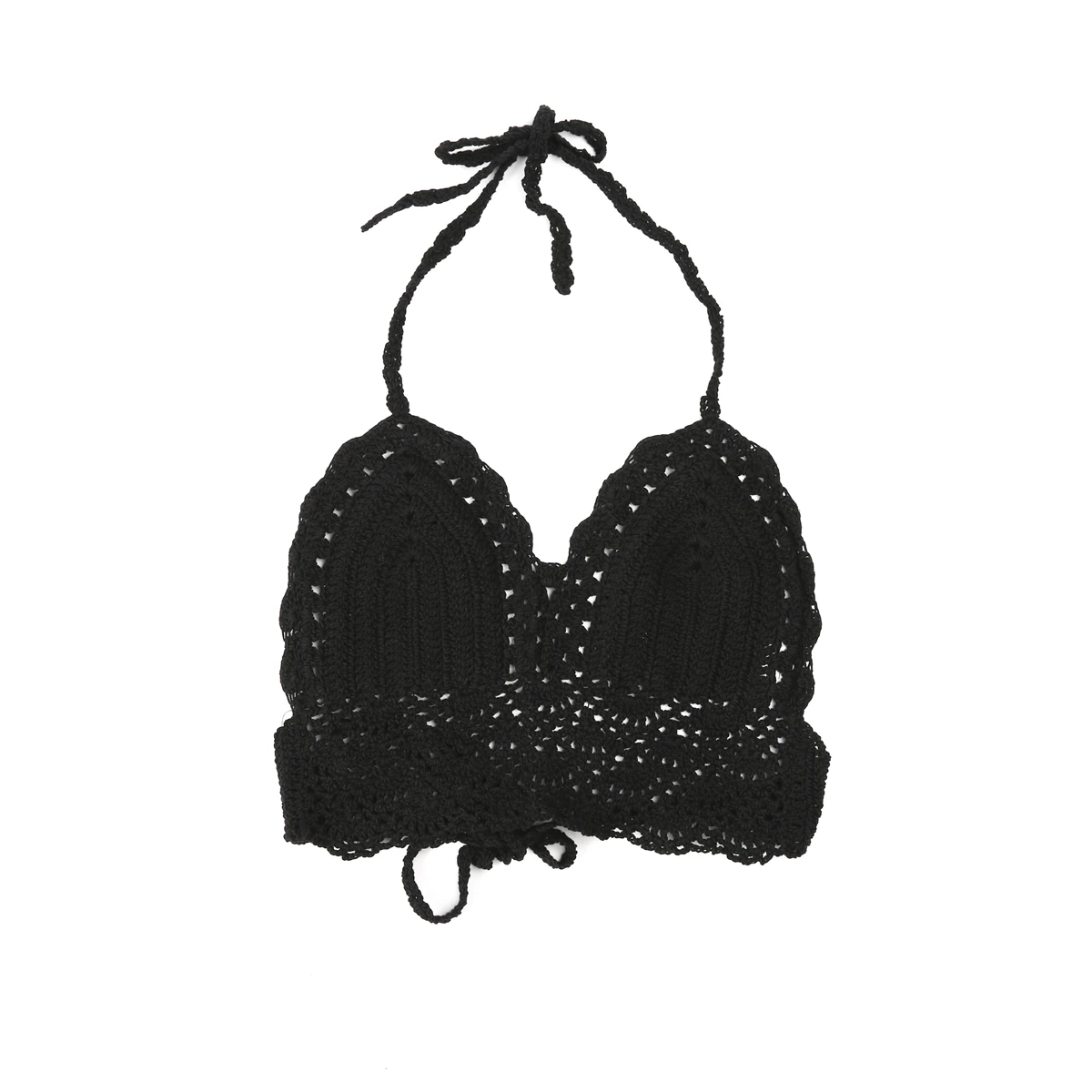 Женский топ без косточек короткий вязаный Топ белого синего черного цвета и