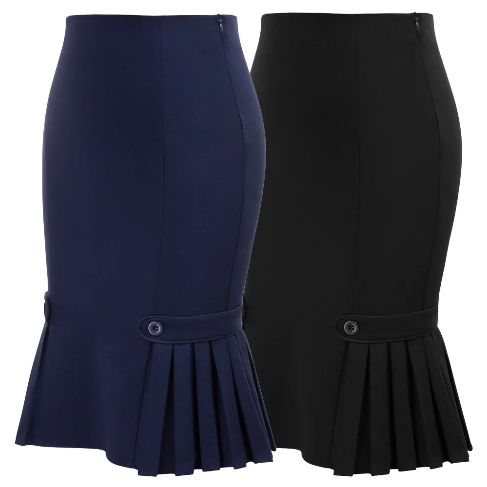 Женская винтажная юбка в стиле ретро до колена | одежда