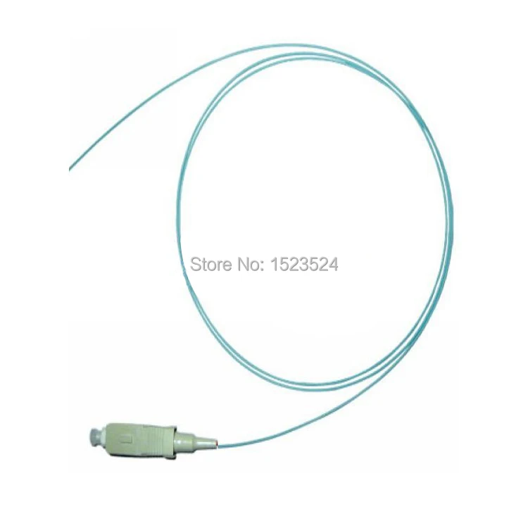 

Free Shipping 50pcs/lot SC/UPC Multimode 50/125 OM3 Simplex Aqua 0.9mm 1.5M Fiber Optic Pigtail