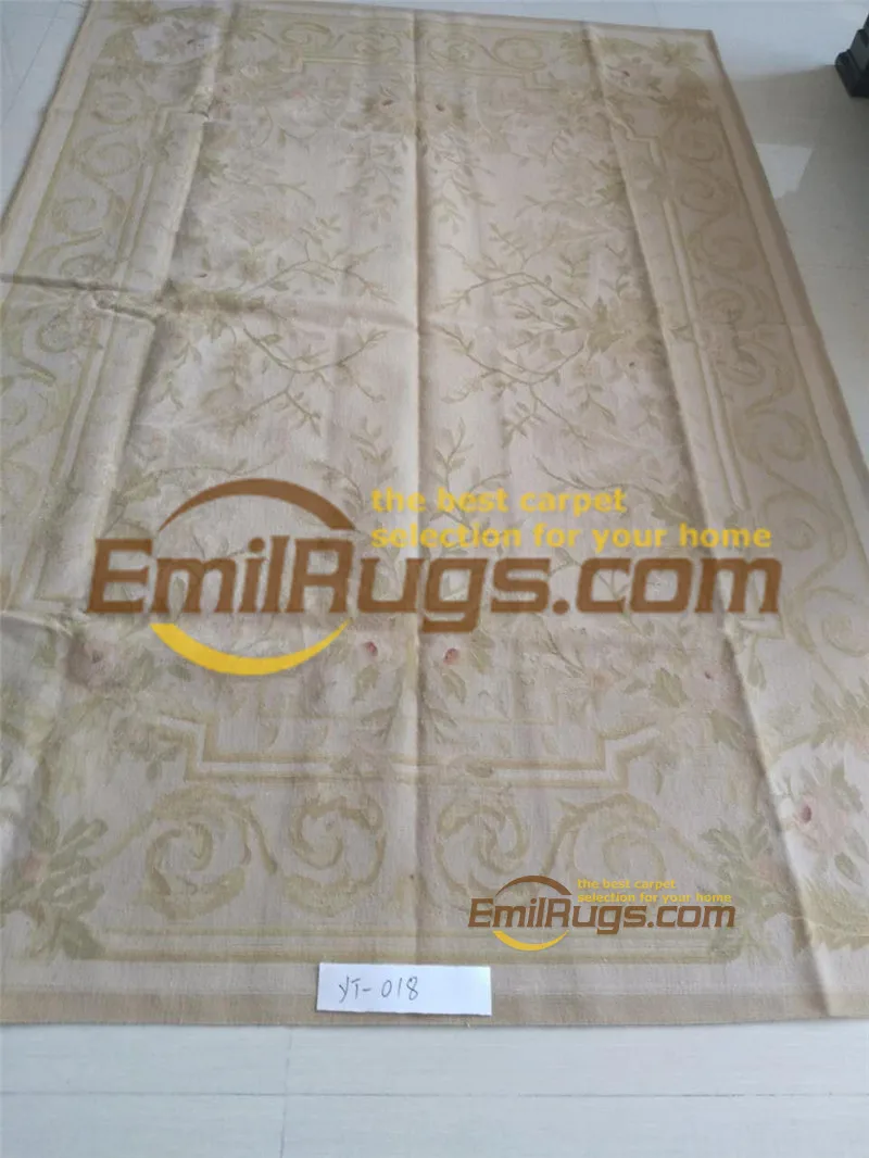 

Pure hand woven french aubusson carpets aubusson rugs in 91CMX152CM 3'X 5' Beige big side beige yt018 3x5 gc169aubyg28