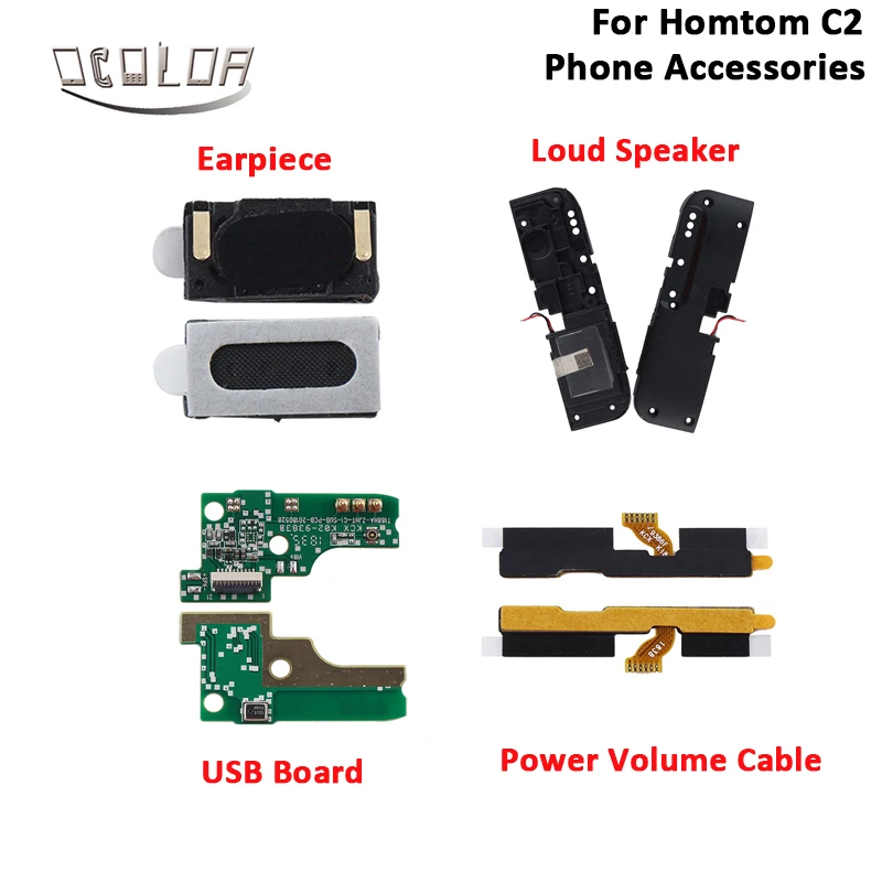 ocolor For Homtom C2 Earpiece USB Plug Charge Controller Board Repair Fixing Part Loud Speaker Power Volume Cable | Мобильные