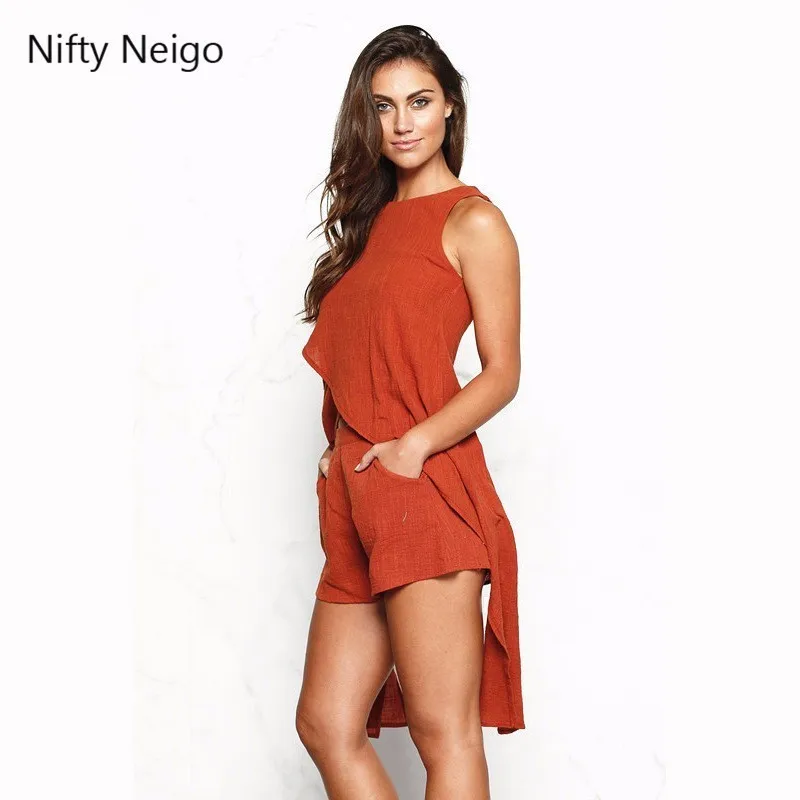 Nifty Neigo Harajuku Женский комплект однотонные асимметричные топы со шнуровкой и шорты