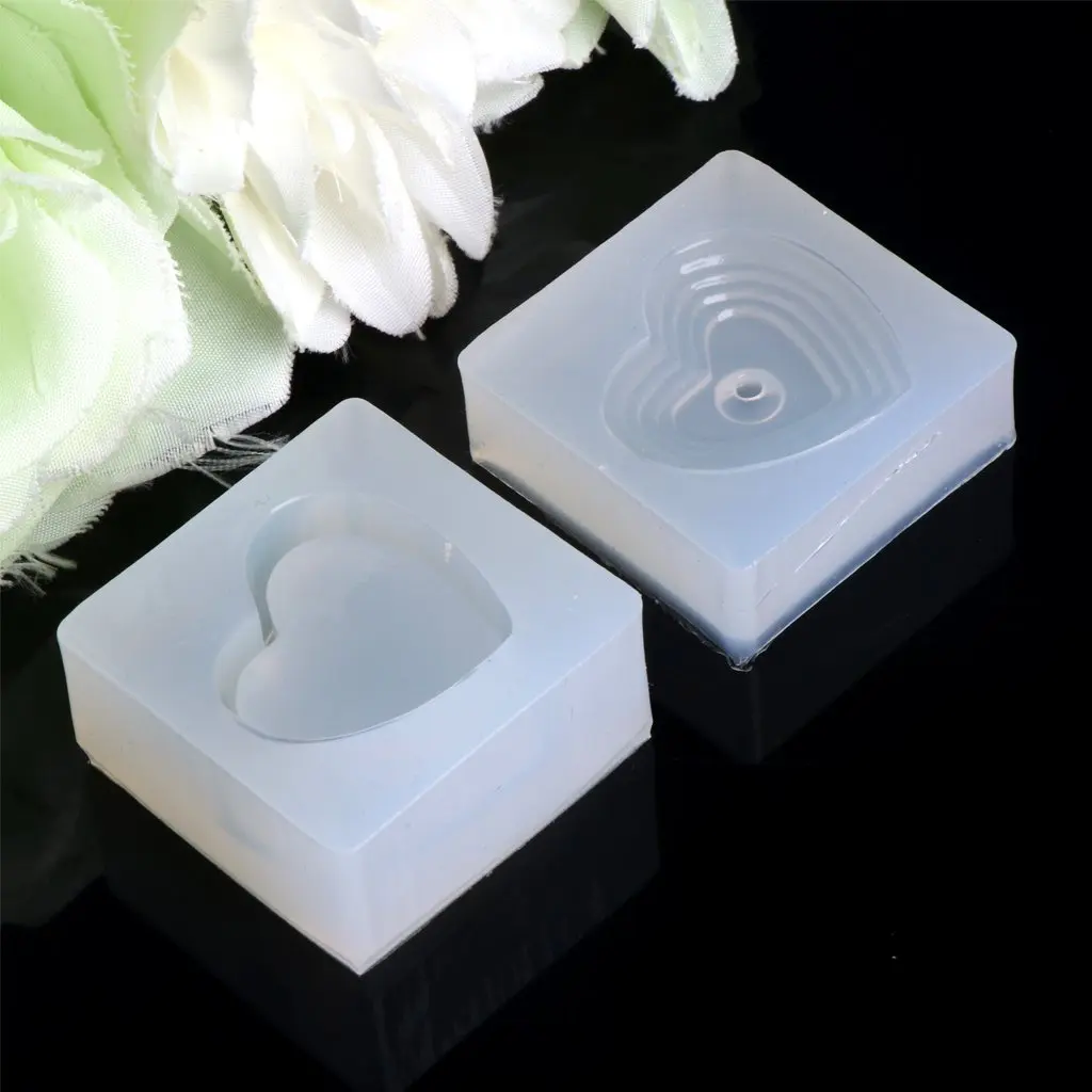Diy силиконовые формы в форме сердца коробка для хранения прессформа из смолы