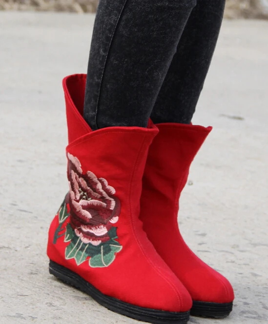 Женские ботильоны в китайском стиле с круглым носком Размеры 35 40|boots fashion|fashion