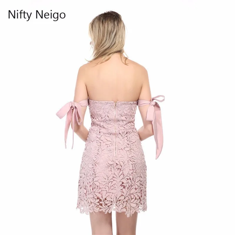 Nifty Neigo женское кружевное платье с вырезом лодочкой и шнуровкой мини-платье