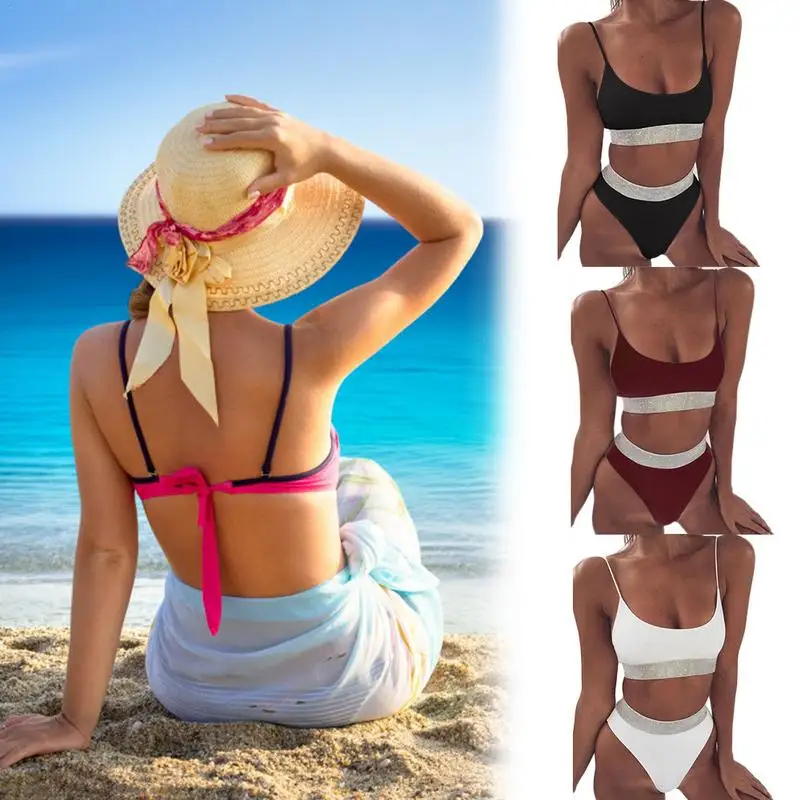 Женский комплект из двух предметов пикантная пляжная одежда с блестками и 2 шт.