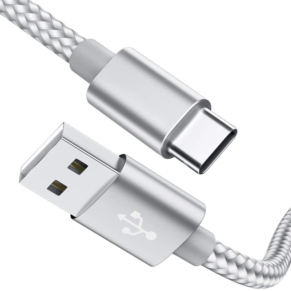 Нейлоновый кабель USB Type C 1 м 2 для быстрой зарядки данных Samsung S9 S10 Xiaomi mi9 mi8 Huawei
