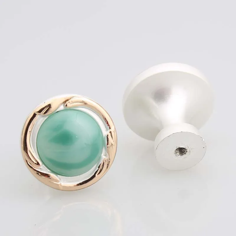 128 мм зеленый нефрит современная модная мебель ручки серебристый белый кухонный