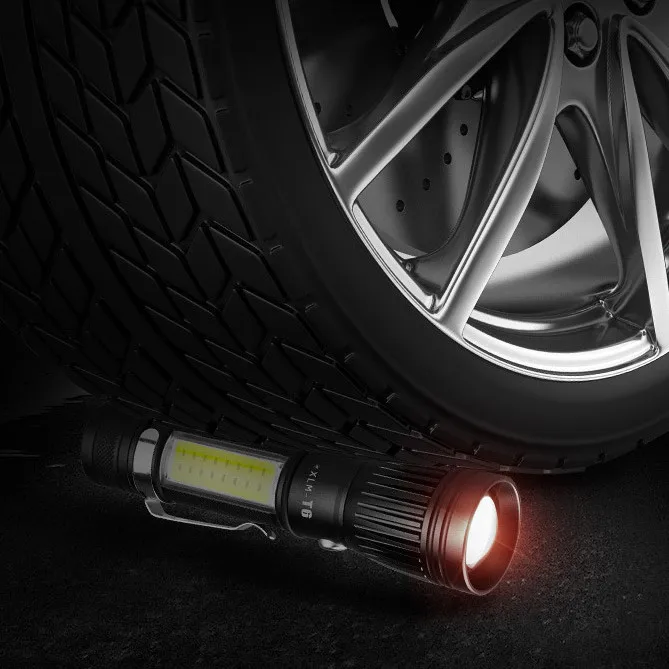CLAITE A GT01 COB светодиодный фонарик T6/L8 LED двойной свет USB перезаряжаемые