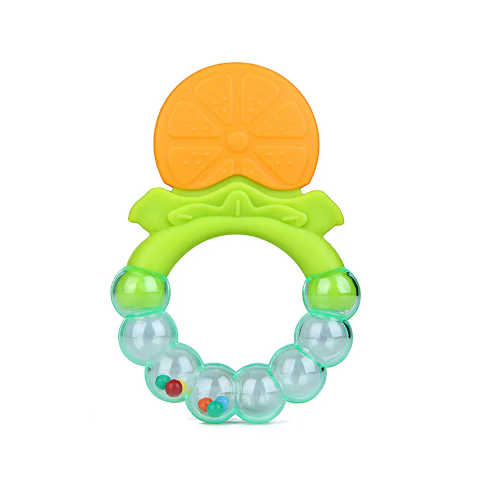 Food Grade Teethers Baby Silicone Training Toothbrush Fruit Shape Safe Toddle Teether Rattle Chew Toy Teething Ring Chewing | Игрушки и
