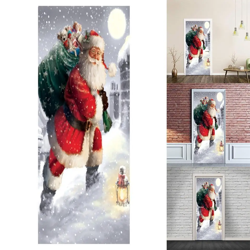 Форма Санта-Клауса съемные наклейки для окон дома окна двери и т. д. украшения