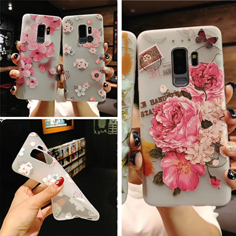Чехлы с цветами для телефонов Samsung Galaxy S10 S9 S8 Plus Note 10 9 A6 J2 Pro J4 J6 J5 J7 Prime 2018 прозрачный