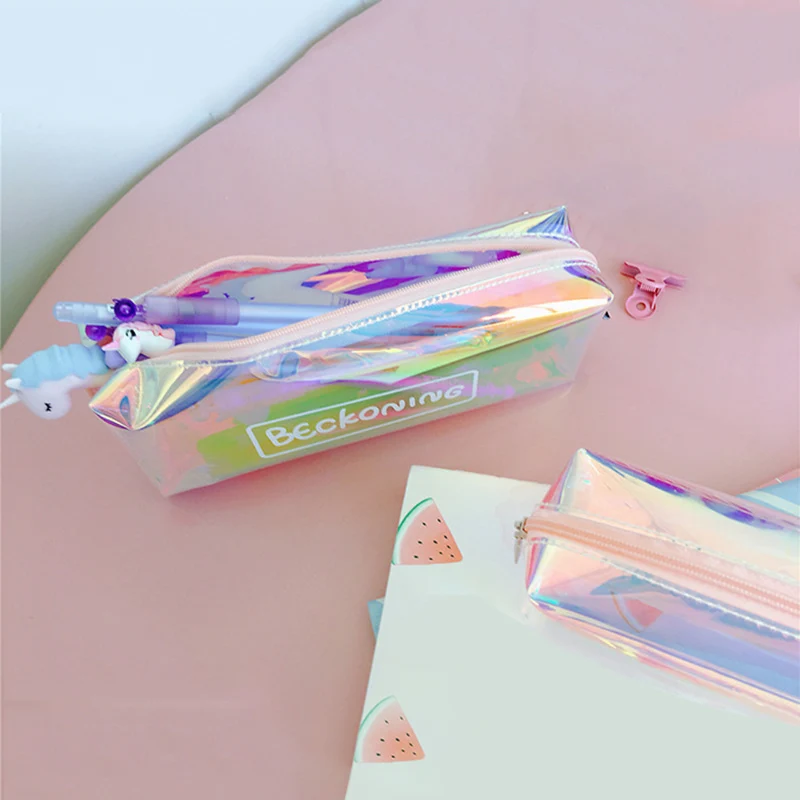 1 шт. милый Футляр для карандашей креативный чехол лазерной ручки Kawaii Прозрачный