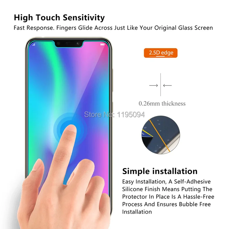 2.5D 9 H ультратонкое закаленное стекло для huawei Honor 8C 6 26 &quotпротектор экрана 8 C