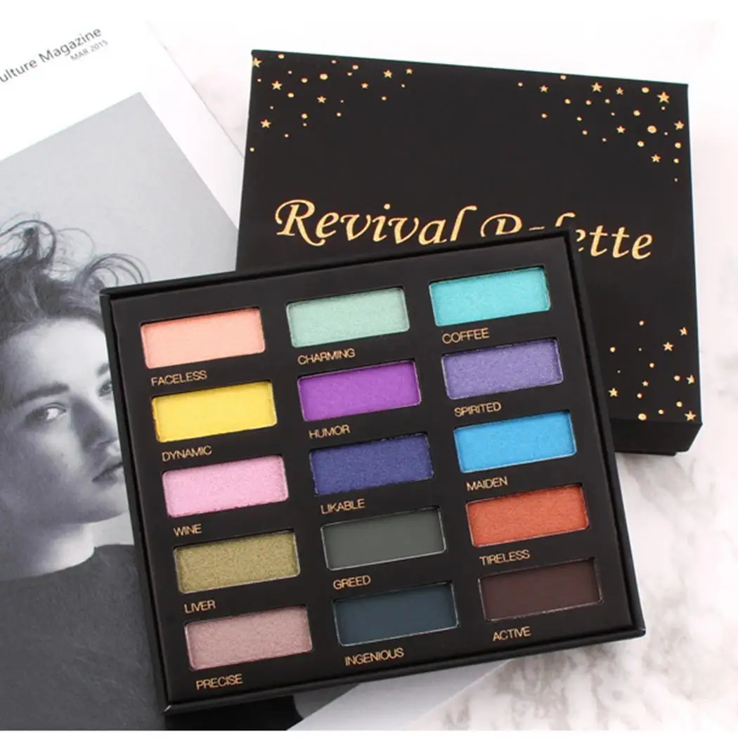 Waterproof Sparkle Glitter Shimmer Glow Pearly 113g Eyeshadow Revival Palette 3 Years 15 Colors 14.4g |