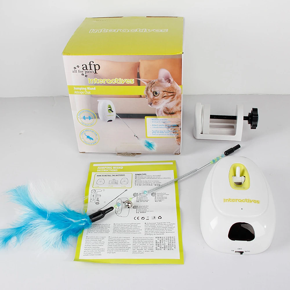

Feather Wand Cat Toy Electric Rotating Feather Scratch Toy for Cat Pet