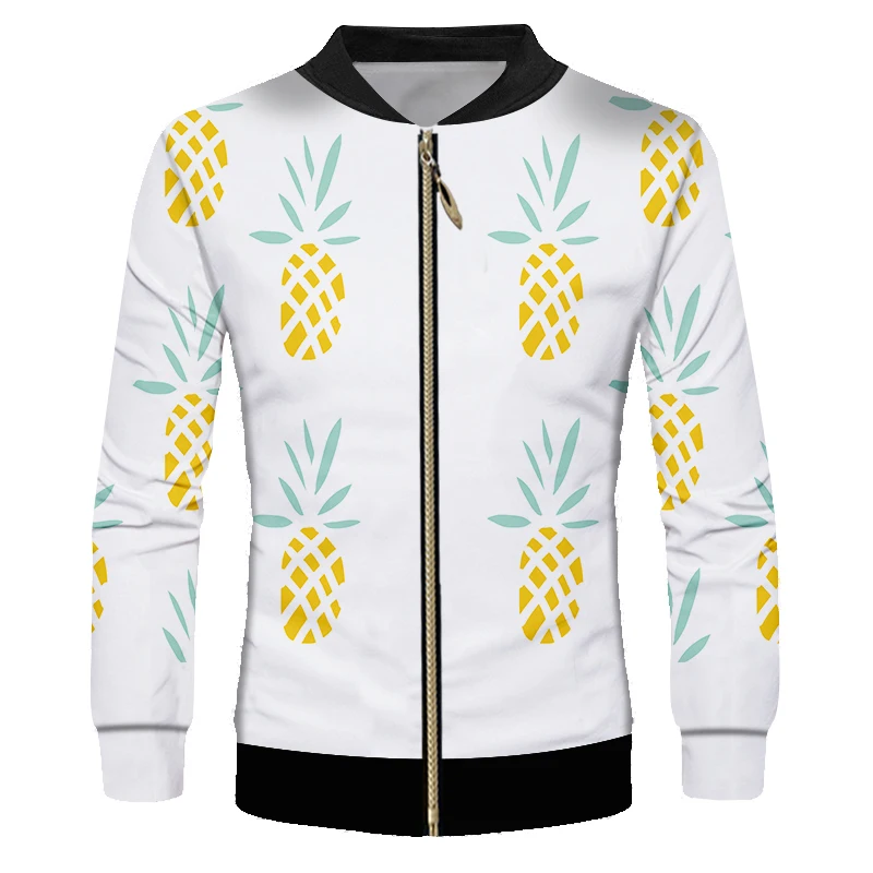 OGKB 2018 Новая мода 3d Прохладный печати желе свежий куртка ананас внешний костюм