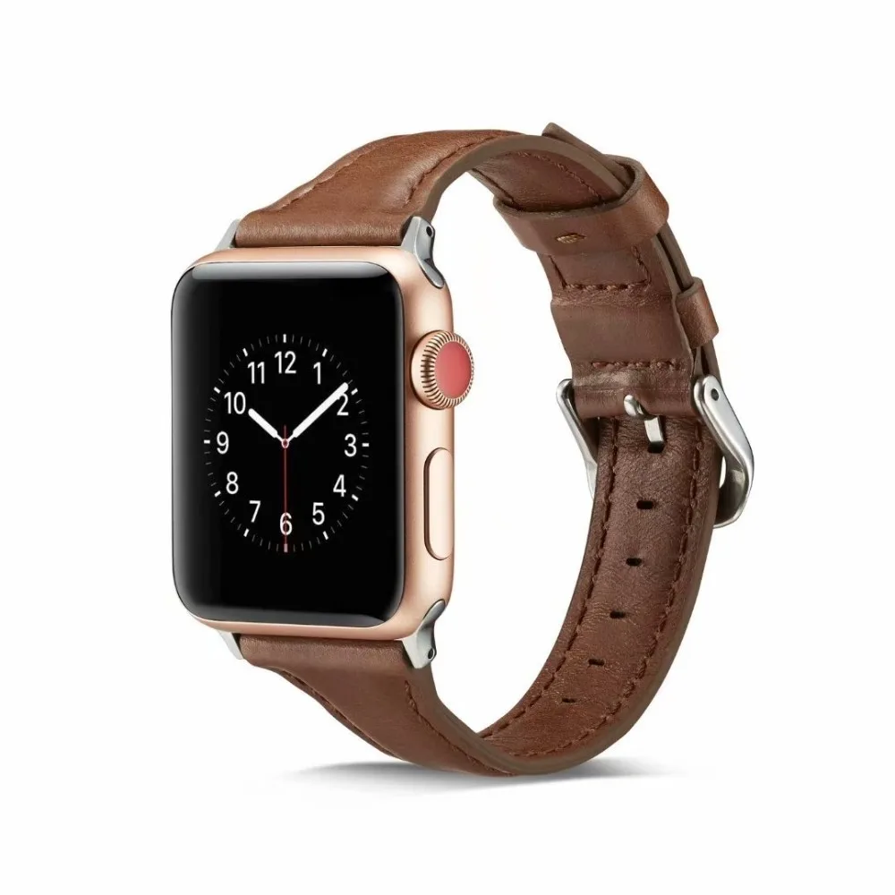 Кожаный ремешок для apple watch Band 44 мм серия SE 6 5 4 3 2 1 iwatch 38 42 браслет умные аксессуары
