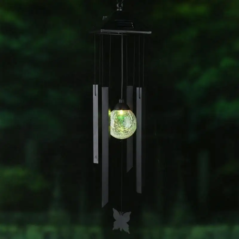 WINOMO на солнечных батареях изменение цвета LED Windchime открытый сад металлический