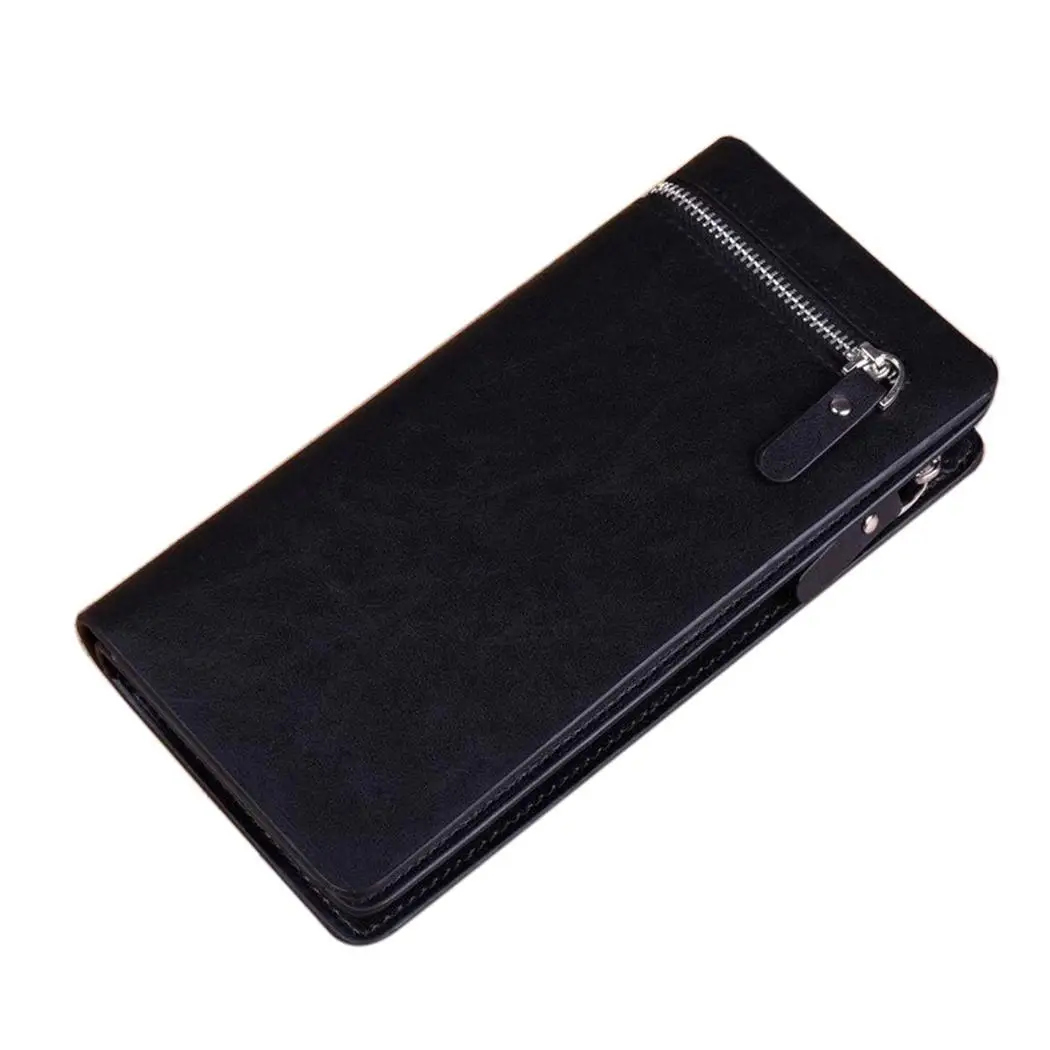 Men Casual Zip Button Pockets Wallet Cash Receipt Black Brown Square Holder Bag Street Outdoor etc | Багаж и сумки