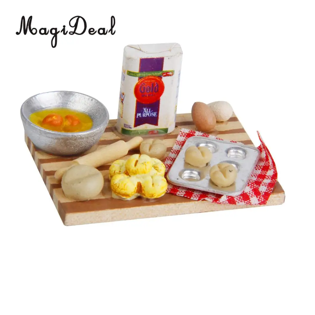 MagiDeal красочный 1 набор 1/12 кукольный домик миниатюрная Кухня Еда яйца молочный