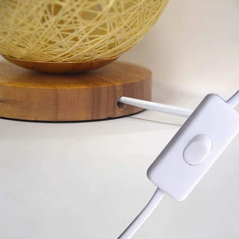 Креативная Настольная лампа с USB абажуром из дерева и Луны ручной вязки украшение