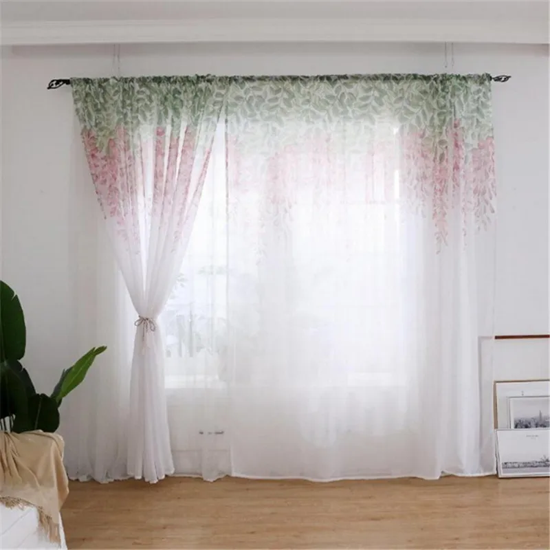 Wisteria ПЕЧАТНЫЕ ЗАНАВЕСКИ экран 1*2 м Пирсинг стержень для гостиной световые шторы |