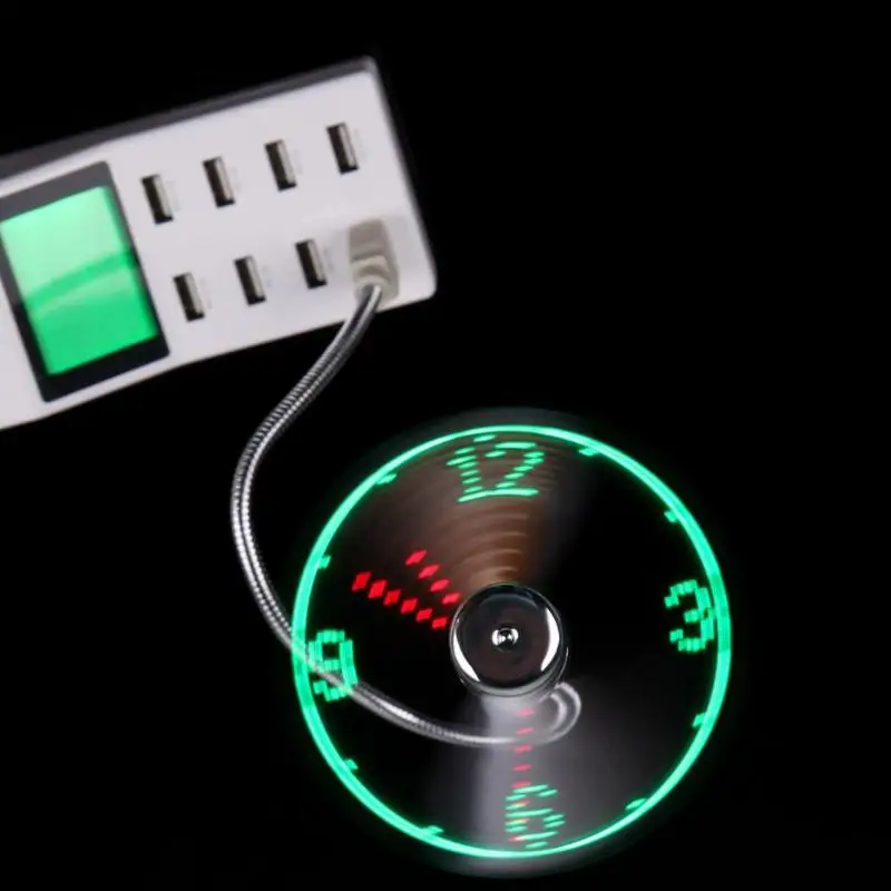High Quality USB Mini Flexible Time Clock Fan with LED Light - Cool Gadget Adjustable Support Dropshipping | Компьютеры и офис