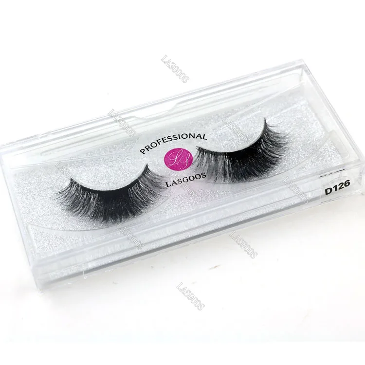 LASGOOS 4 x Boxed Mink Fur 3D Multi Layer Cross Short Popular Eye Lashes Fake Eyelashes D126 D102 D122 D123 | Красота и здоровье