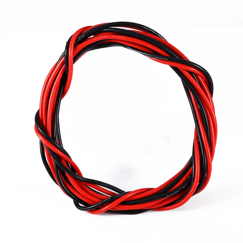 Гибкий медный кабель 16 awg 5 м 2 черный провод красный силиконовая проводка