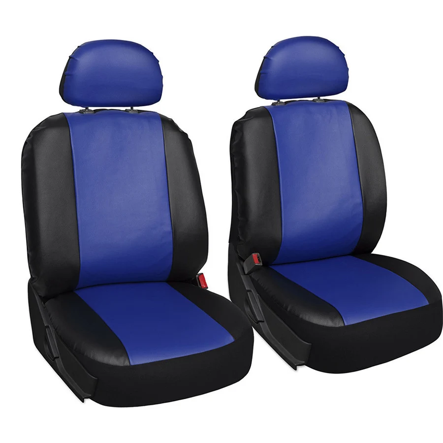 

2 X Front Car Seat Covers Fashion Style High Back Bucket Car PU Seat Cover Auto Interior Car Seat Protector