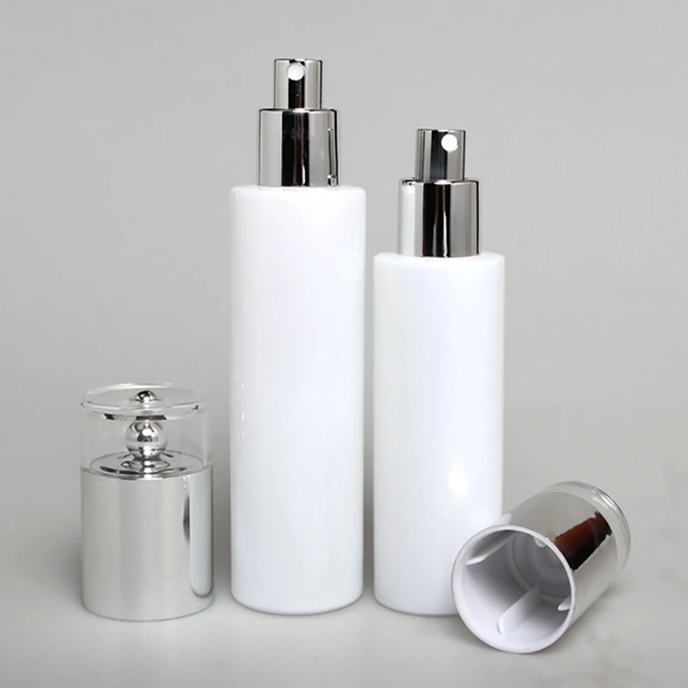 China Suppliers 1 oz glass spray bottle 30ml lotion with pump white small portable makeup perfume skincare | Красота и здоровье