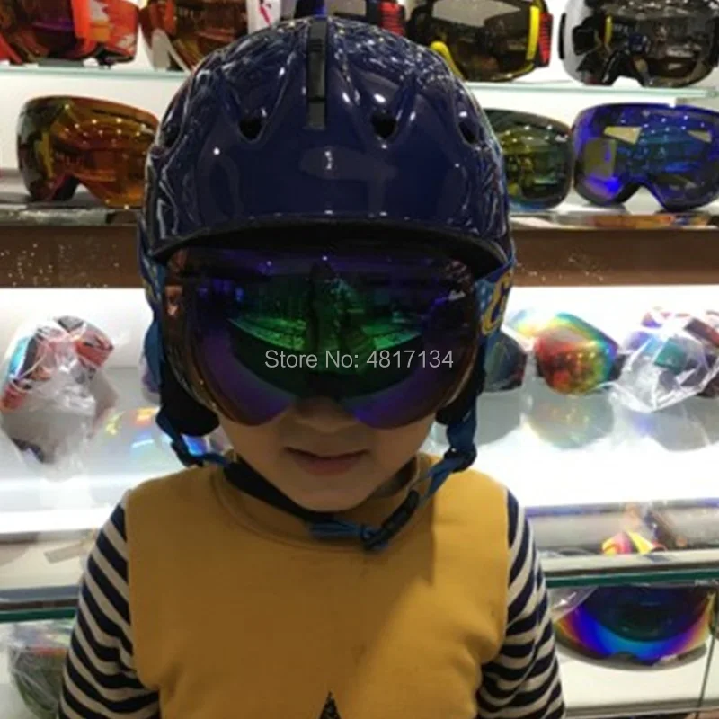 Розовая рамка очки с оранжевыми стеклами Fit Over Glasses УФ детские лыжные для