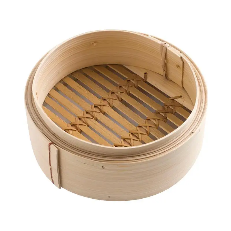 Cooking Bamboo Steamer One Cage and Cover Fish Rice Vegetable Snack Basket Set Cookware Kitchen Tools S/M/L Size | Дом и сад