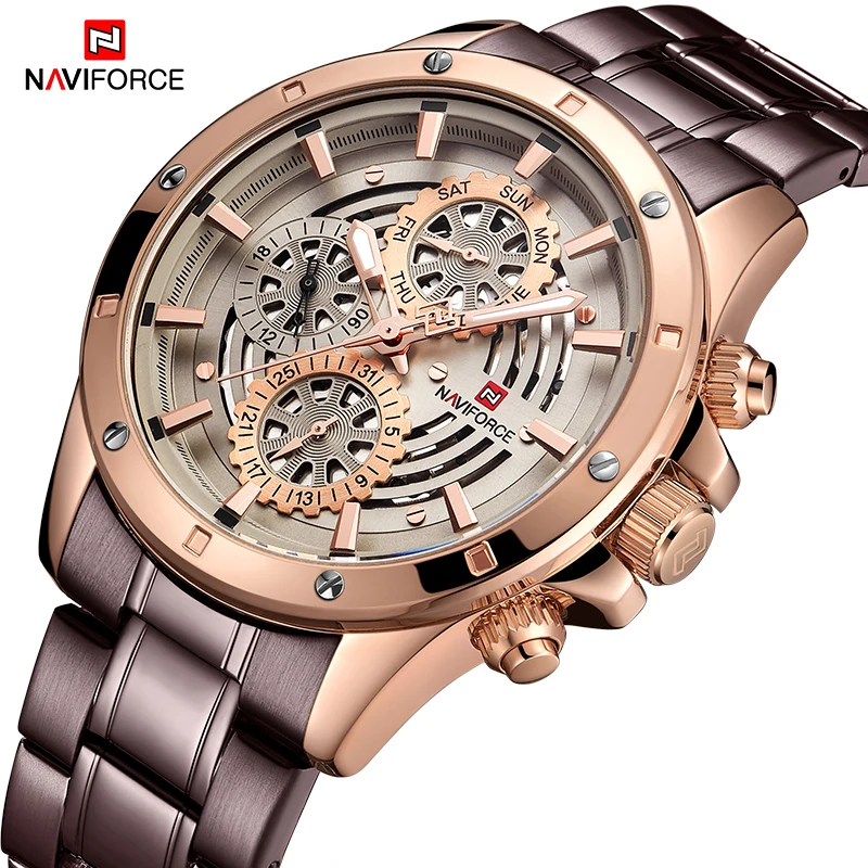 NAVIFORCE Creative Quartz Men WristWatches Top Brand Sports Watches Waterproof Full Steel Business Clock Male Relogio Masculino |