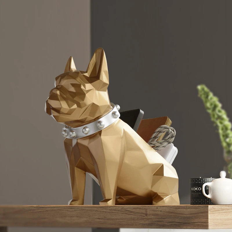 storage box for home decor organizer box office mobile phone tools control resin dog statue figurine for tabletop desktop holder free global shipping