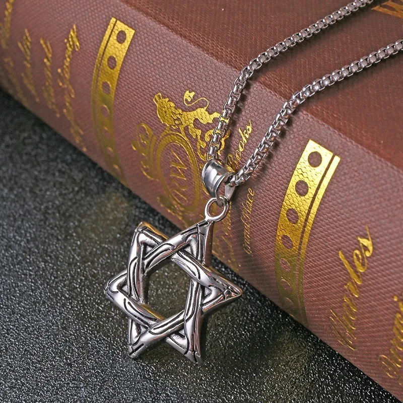 Винтажное ожерелье Звезда Давида Judaica религиозное Ювелирное Украшение щит
