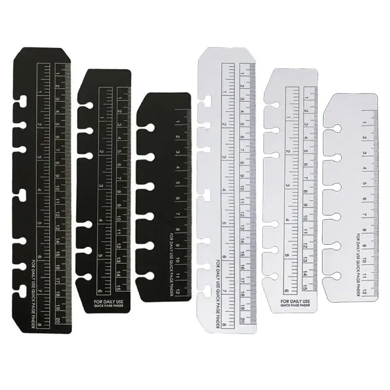 

PVC Separator A5 A6 A7 Bookmark Ruler 6 Holes Functional DIY Binder Notebook Rulers Student School Office Stationery Supplies