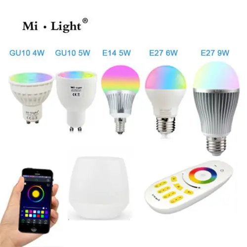 

New Hot Smart Led Bulb 4W 5W 6W 9W 12W MR16 GU10 E14 E27 Dual White RGBCW RGBCCT Lamp Control by 2.4G RF Remote Controller Ibox