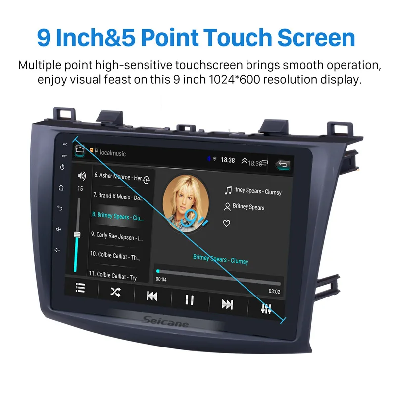 Автомагнитола Seicane 2DIN Android 8 1 GPS мультимедийный блок плеер для MAZDA 3 9 дюймов Wi Fi