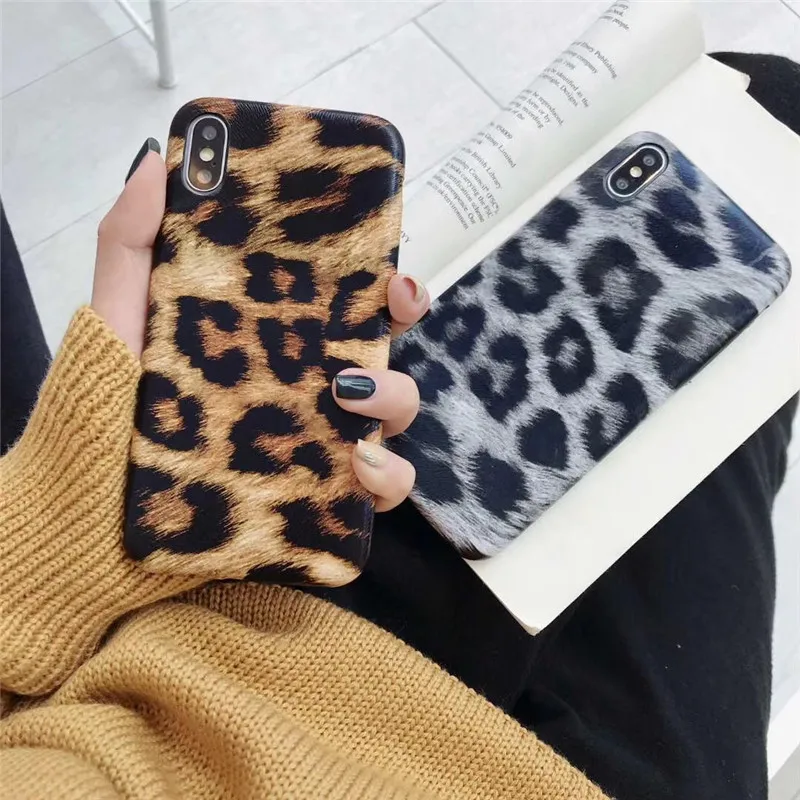 Ретро леопардовый чехол для телефона из искусственной кожи iPhone XSMAX X/XR/6/6 S/7/8 Plus