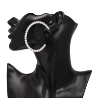 pearl earrings c shape big hoop earrings for women aretes mujer femme party wedding geometric hoops laxury pendientes brinco